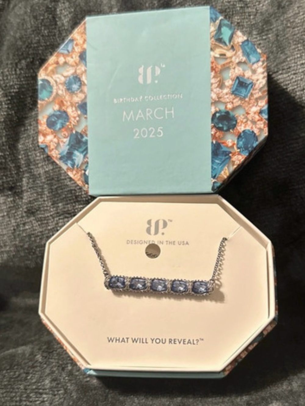 Bomb Party NWT ‘It’s The Little Things’ Aquamarine Cubic Zirconia Necklace
